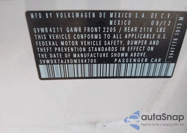 3VWDX7AJ9DM384700: 41993428