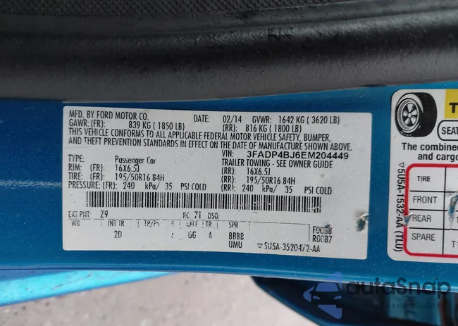 3FADP4BJ6EM204449: 41992813