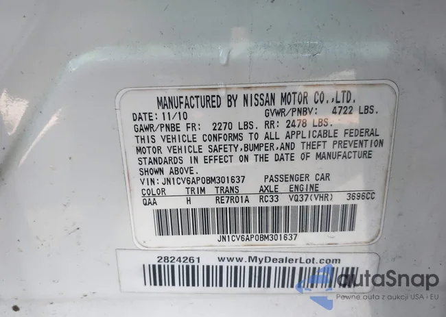 JN1CV6AP0BM301637: 41994249