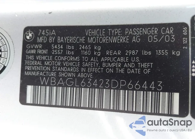 WBAGL63423DP66443: 41993529