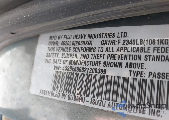 4S3BE896827200389: 41993634