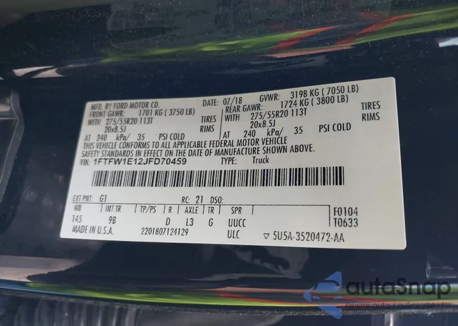 1FTFW1E12JFD70459: 41994911