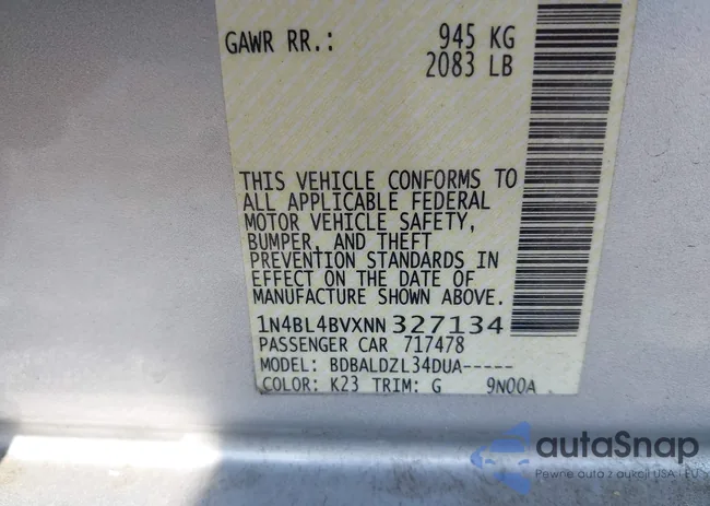 1N4BL4BVXNN327134: 41995287