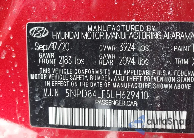 5NPD84LF5LH629410: 41995905