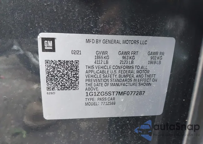 1G1ZG5ST7MF077287: 41996375