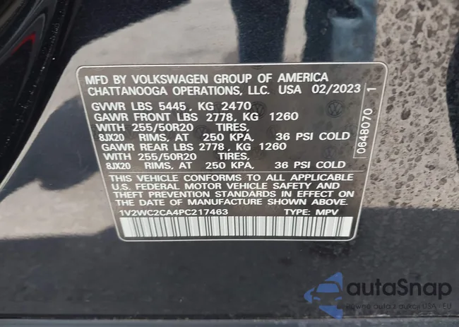 1V2WC2CA4PC217463: 41996379