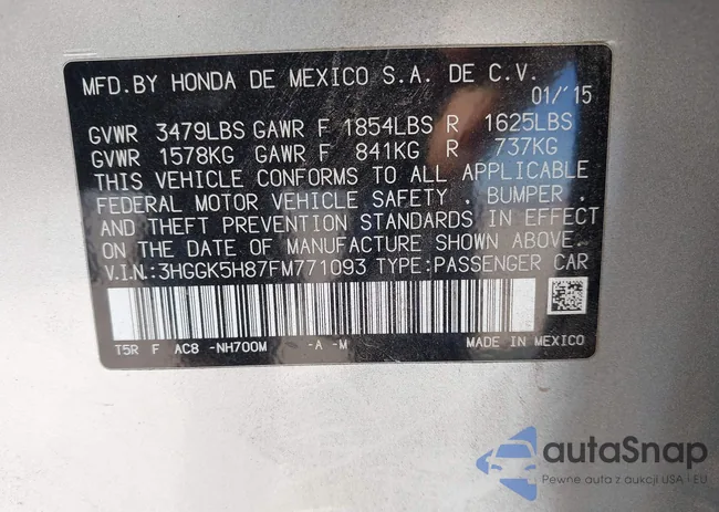 3HGGK5H87FM771093: 41996394