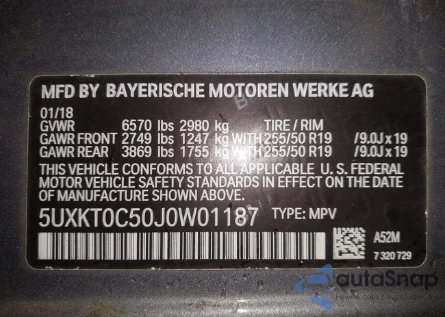 5UXKT0C50J0W01187: 41995545