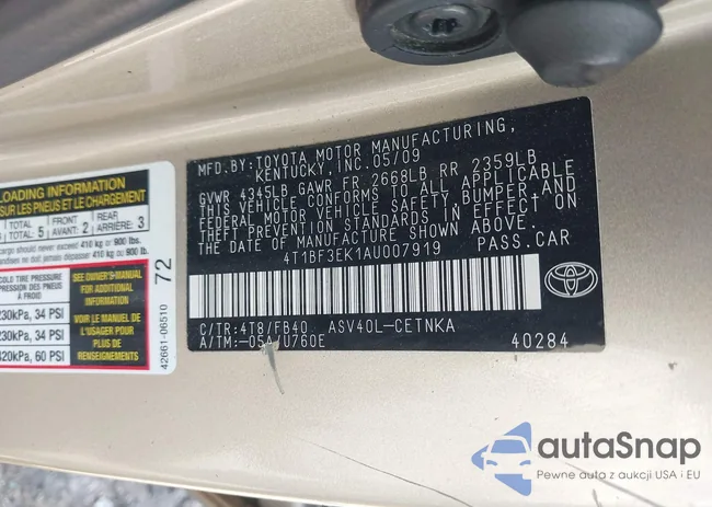 4T1BF3EK1AU007919: 41995821