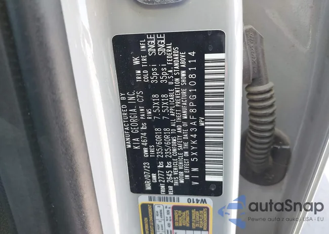 5XYK43AF8PG108114: 41997245