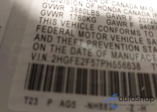 2HGFE2F57PH558638: 41996600