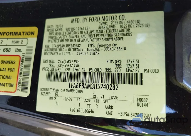 1FA6P8AM3H5240282: 41997965