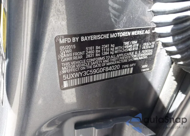 5UXWY3C59G0F84020: 41998022