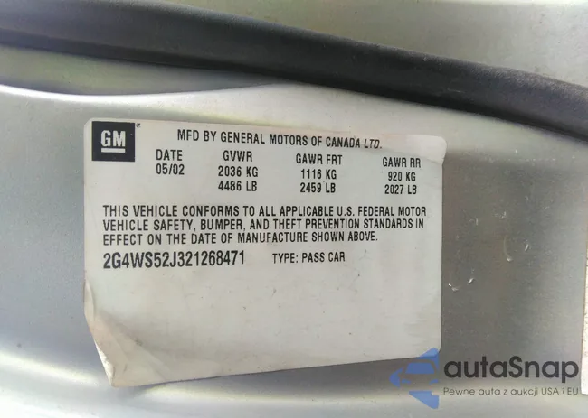 2G4WS52J321268471: 41998162