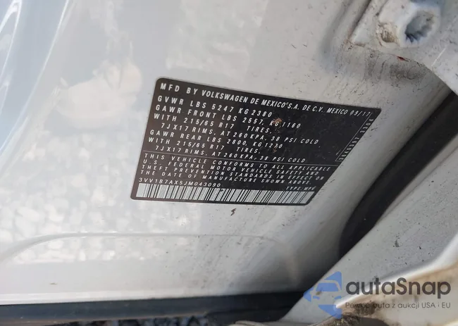 3VV1B7AX5JM043090: 41998165