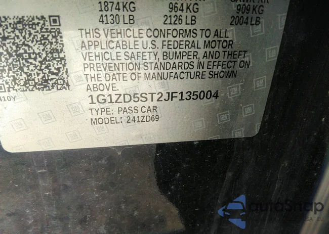 1G1ZD5ST2JF135004: 41998463