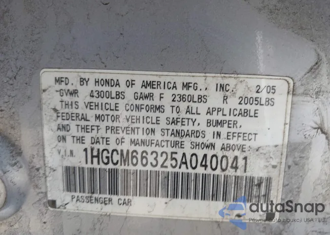 1HGCM66325A040041: 41997495