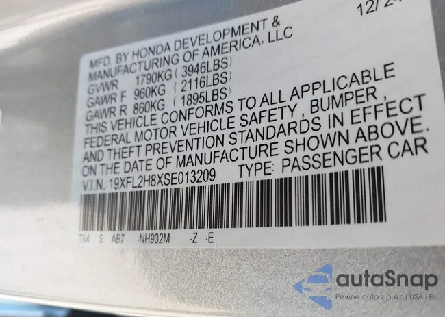 19XFL2H8XSE013209: 41997507