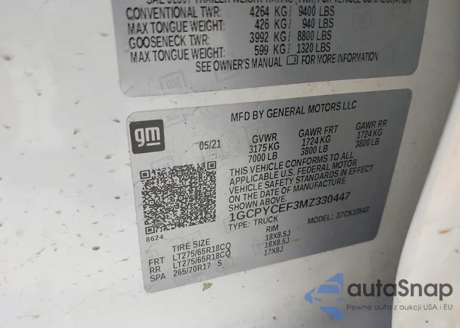 1GCPYCEF3MZ330447: 41997796