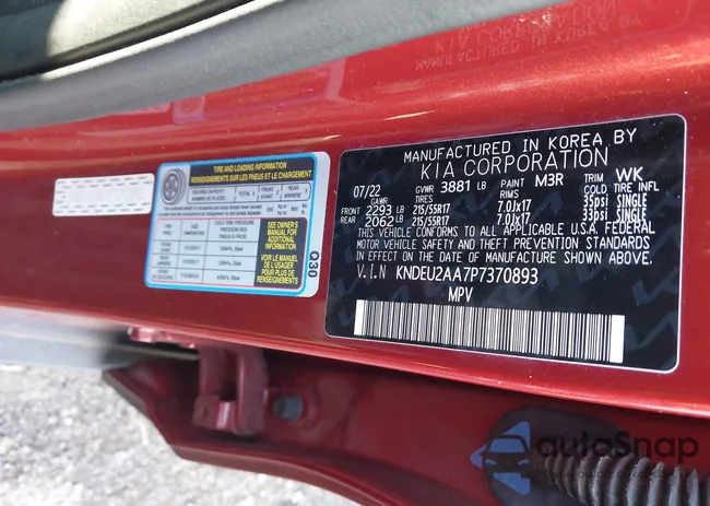 KNDEU2AA7P7370893: 41999002