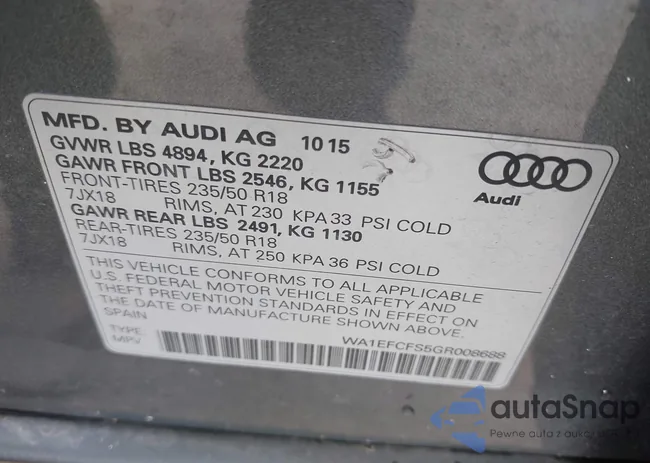 WA1EFCFS5GR008688: 41999021