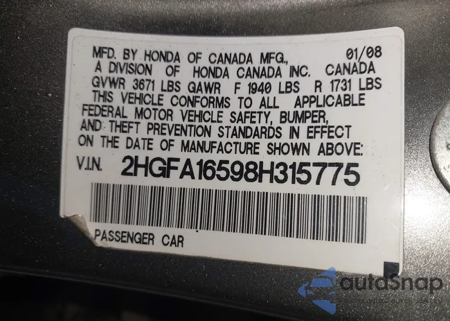2HGFA16598H315775: 41999040