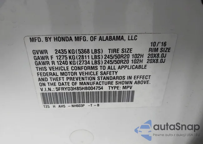 5FRYD3H85HB004754: 41999350