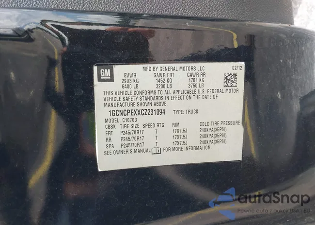 1GNSCKE03ER161103: 41998570