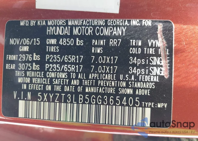 5XYZT3LB5GG365405: 41998630