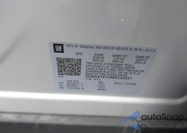 3GNAXTEV2MS143317: 41998639