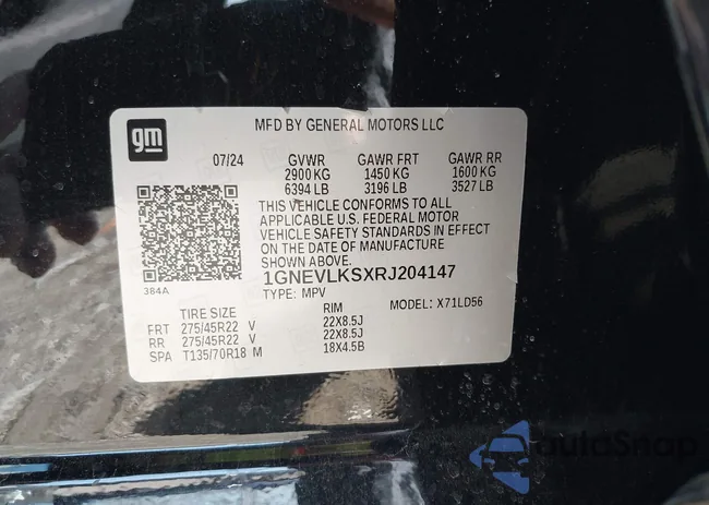 1GNEVLKSXRJ204147: 41998829