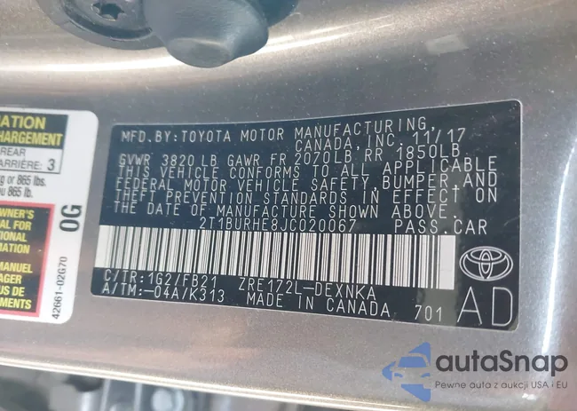 2T1BURHE8JC020067: 41999941