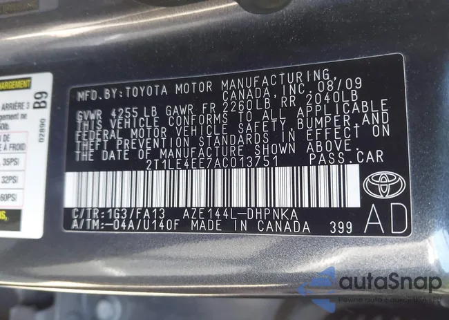 2T1LE4EE7AC013751: 41999957