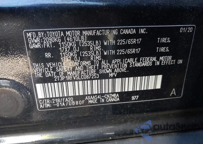 2T3P1RFV5LC087253: 42000136