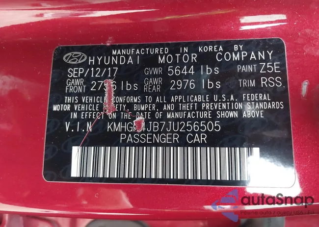 KMHGN4JB7JU256505: 42000182