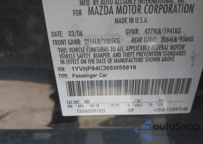 1YVHP84C365M55819: 42000233