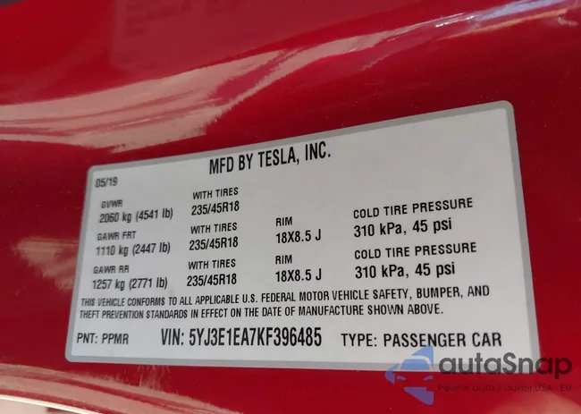 5YJ3E1EA7KF396485: 41999619