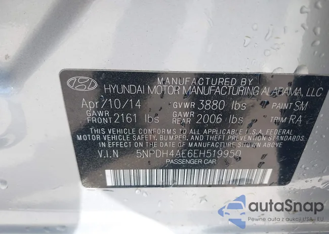 5NPDH4AE6EH519950: 41999739