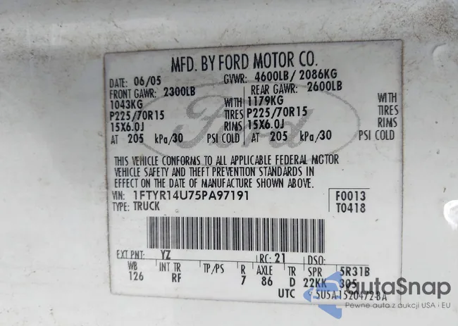 1FTYR14U75PA97191: 42000899