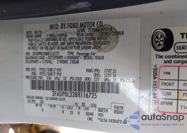 3FADP0L33BR116725: 42001023