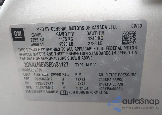 2GKALMEK8E6131127: 42001353