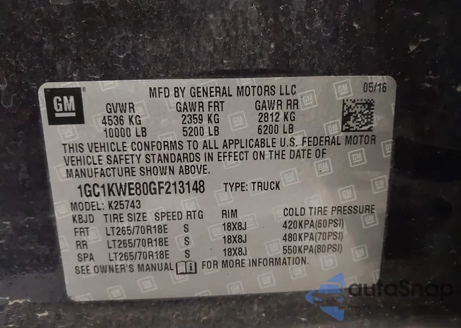 1GC1KWE80GF213148: 42000757