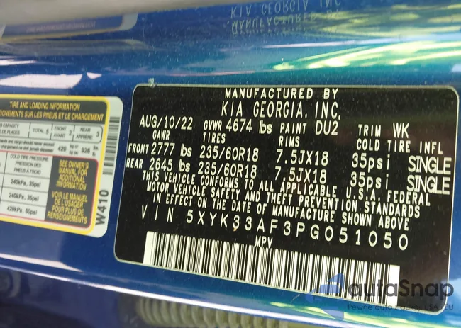 5XYK33AF3PG051050: 42001975