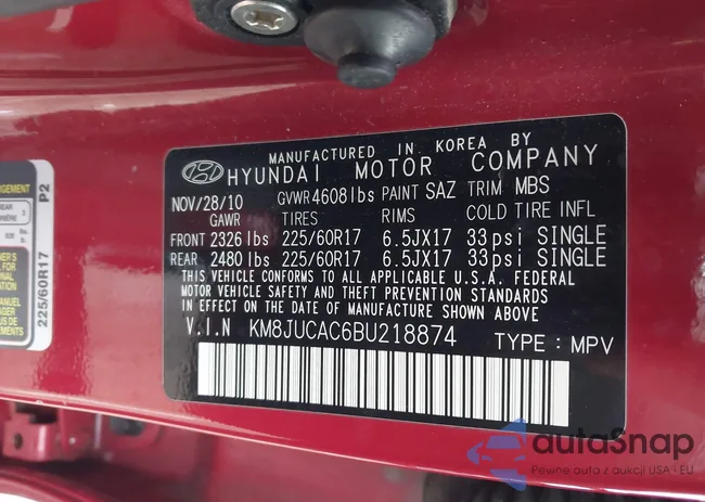 KM8JUCAC6BU218874: 42001993