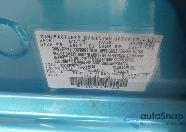 3N1CE2CP5EL377018: 42002040