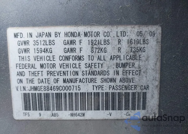 JHMGE88469C000715: 42002115