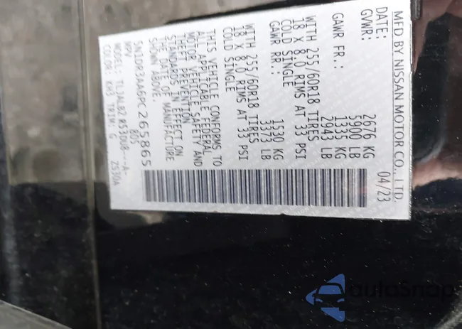 5N1DR3AA6PC265865: 42002244