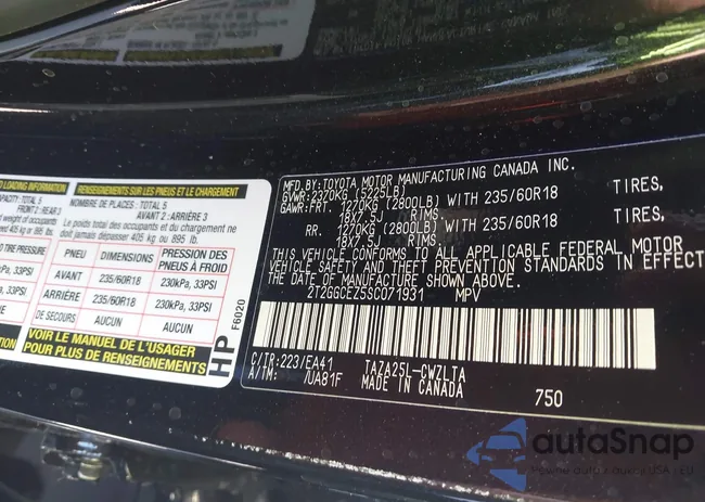 2T2GGCEZ5SC071931: 42002276