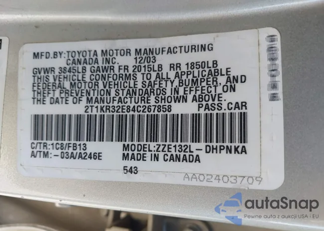 2T1KR32E84C267858: 42002347