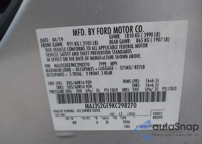 MAJ3S2GE9KC298270: 42002437